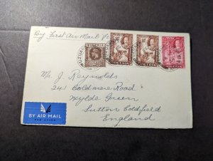 1936 Nigeria Airmail First Flight Cover FFC Uzuakoli to Sutton Coldfield England