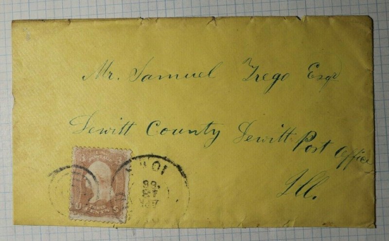 US Sc# 65 Used On Cover Clearfield or Fairfield IA 1863 Dated Postmark cancel