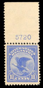 United States, Registration Stamps #F1 Cat$160, 1911 10c ultramarine, plate n...