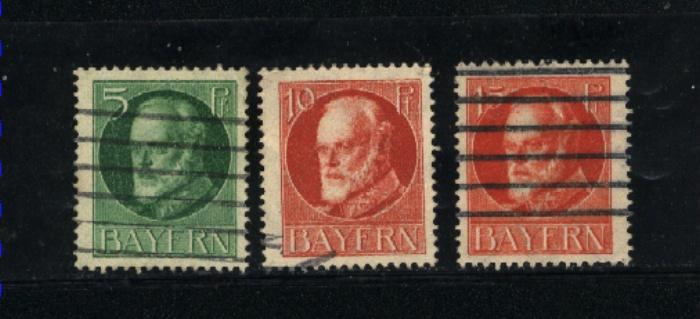 German State Bayern #96, 99, 100 used 1914-20   PD