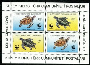 312 - Cyprus Turkey 1992 - WWF - Turtles - MNH Set