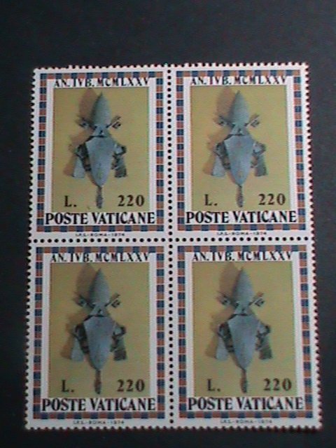 ​VATICAN CITY-1974 SC#570-ARMS OF JOHN PAUL VI-MNH BLOCK- VERY FINE