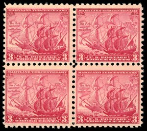 US Sc 736 MNH BLOCK of 4- 1934 3¢ The Ark & the Dove - See Scan