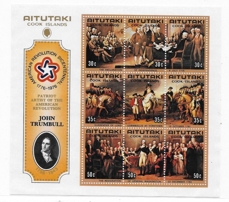 Aitutaki 1976 American Bicentennial S/S Sc 126d MNH C4