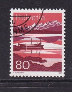 Switzerland  #908  cancelled 1993  mountain lakes 80c