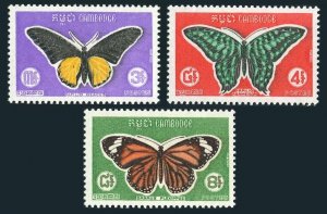 Cambodia 210-212, MNH. Mi 253-255. Butterflies 1969. Papilio Oeacus, Agamenon,