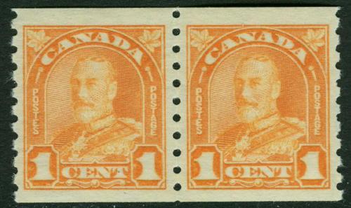 Canada # 178  Mint  VF  NH coil pair Cat $ 80