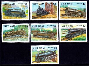 Vietnam 1983 Locomotives Complete Mint MNH Set SC 1254-1260