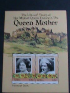 TUVALU-THE LIFE TIMES OF QUEEN MOTHER- ELIZABETH-EDINBURGH CASTLE MNH-S/S-VF
