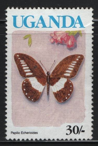 UGANDA, 828, HINGED, 1990-92, BUTTERFLIES