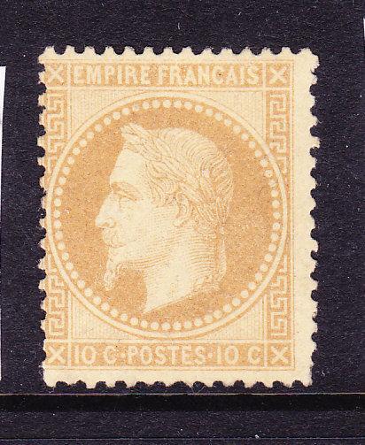 FRANCE 1863-70  10c BISTRE NAPOLEAN MNH  TYPE B Sg 113a  Sc 32   