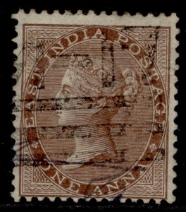 INDIA QV SG58, 1a pale brown, FINE USED.