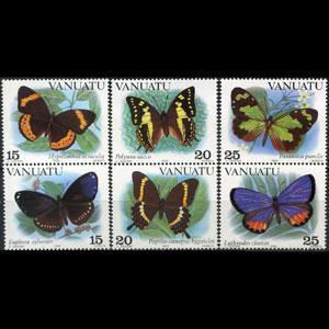 VANUATU 1983 - Scott# 346-8 Butterflies Set of 6 NH