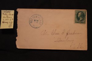 Scott US 147 on cover Potter Place NH (blue-green) to Danbury NH (#97)