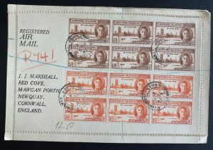 1947 St Johns Leeward Island Airmail Cover To Newquay England Peace Stamps Ossue