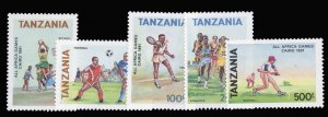 Tanzania #749-753 Cat$12.40, 1991 All Africa Games, complete set, never hinged