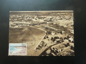 beach of Royan maximum card France 1954