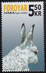 Faroe Islands 2005 MNH Sc #454 5.50k White Hare