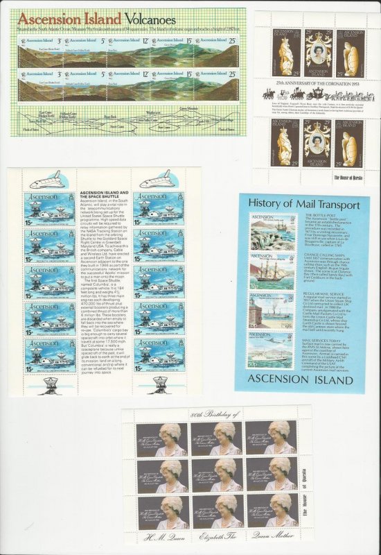 Ascension, Postage Stamp, #229, 234a, 260a, 261, 273 Mint NH, 1978-81, JFZ 
