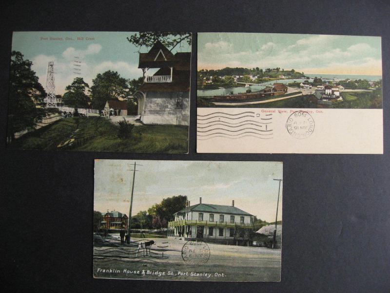 Canada 3 Port Stanley ON Ontario postcards 1907, 1909 (2)