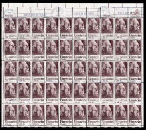 Scott #1774 Albert Einstein Sheet of 50 Stamps - First Day Cancel (FDC)