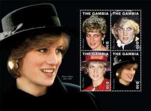 Gambia 2010 - Princess Diana - Sheet of 4 stamps - Scott #3335 - MNH