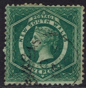 NEW SOUTH WALES 1860 QV DIADEM 5D WMK 5 PERF 12 USED 