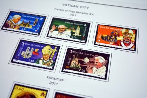 COLOR PRINTED VATICAN CITY 2011-2020 STAMP ALBUM PAGES (48 illustrated pages)