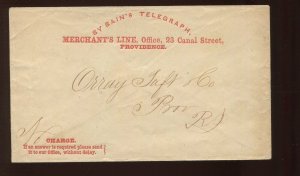 Bain's Telegraph Merchant's Line Providence Cover (ASCC 49, Rarity 6) LV6795