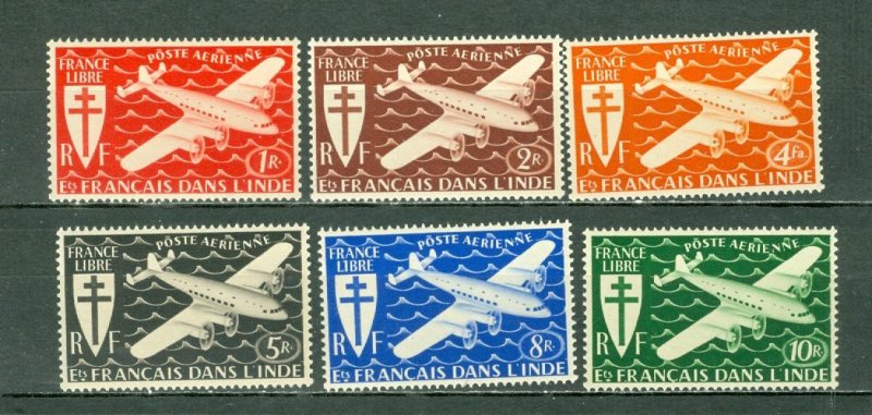 FRENCH INDIA 1942 AIR  #C1-C6 SET MNH