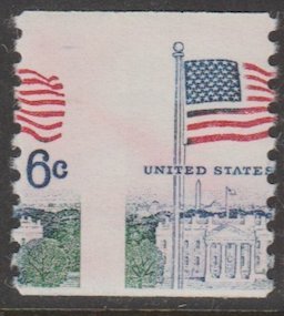 U.S. Scott Scott #1338A American Flag - Mint NH Single - Misperf Imperf Error