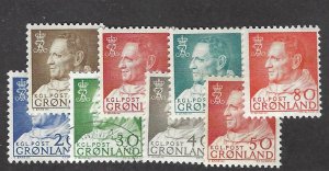 Greenland SC#53-61 Mint, 1 used F-VF....Beautiful!