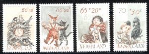 Netherlands Sc# B581-B584 MNH 1982 Children and Animals