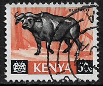 Kenya #26 Used Stamp - Buffalo (c)