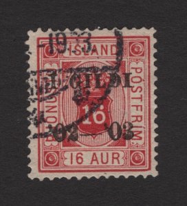Iceland 1902 16a Carmine Gildi Official #O28 Facit Tj18b F-VF Used Variety v3 #2