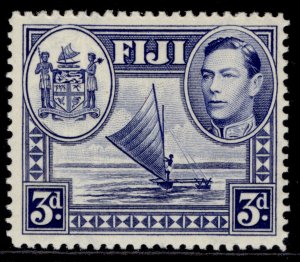 FIJI GVI SG257a, 3d blue, LH MINT. Cat £750. SPUR ON ARMS MEDALLION