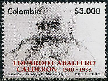 HERRICKSTAMP COLOMBIA Sc.# 1348 Eduardo Caballero Calderon