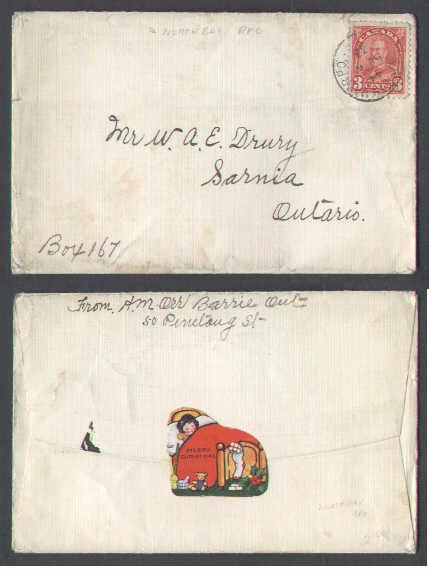 Canada  #5548 - 3c KGV arch - Nipissing district - Tor & North Bay RPO [ O384 RF