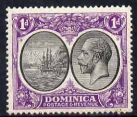 Dominica 1923-33 KG5 Badge 1d black & violet mounted ...