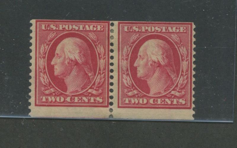 1910 United States Postage Stamp #388 Coil Pair Mint Hinged OG PSE Certified