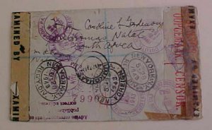 SOUTH WEST AFRICA 1943 THREE DIFF. CENSORS UMKOMAAS REGISTERED 15 CANCELS