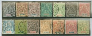 French Guiana #32-39/41/44-46/49 Used Single