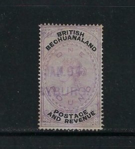 BECHUANALAND PROTECTORATE SCOTT #21 1887 WMK 29 ONE POUND- PEN CANCEL