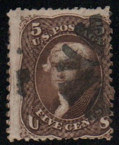 US #76 SCV $120.00 F/VF used, fancy cork cancel,  terrific color,  Very Nice!...