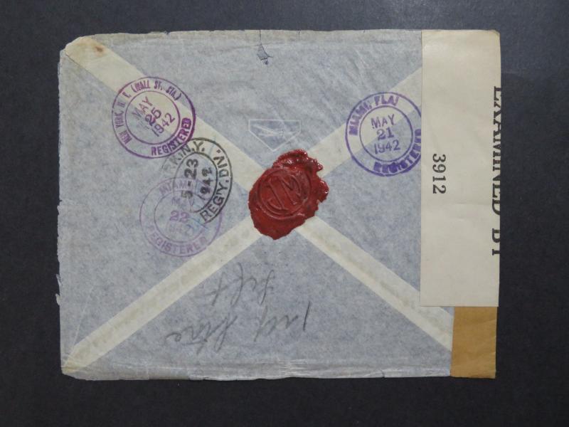 Uruguay 1942 Censor Registered Cover to New York - Z8139