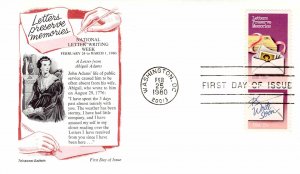 USA 1980 FDC Sc 1805 1806 Letters Preserve Memories Aristocrat Cachet Write Soon