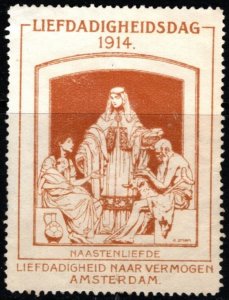 1914 Netherlands Poster Stamp Charity Day Charity According to Ability Unused