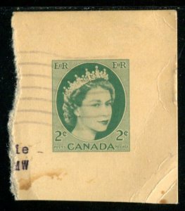 UX89 Canada 2c Postal Card cut corner, used