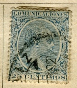 SPAIN; 1889 early classic  Baby King  issue used 25c. value