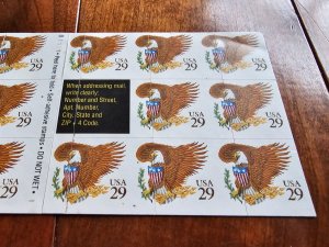 U.S. Scott #2595 Eagle/Shield Booklet of 17 EFO Mis-Cut Error Stamps